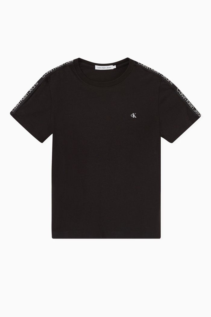 

Logo-tape T-shirt in Cotton-jersey, Black