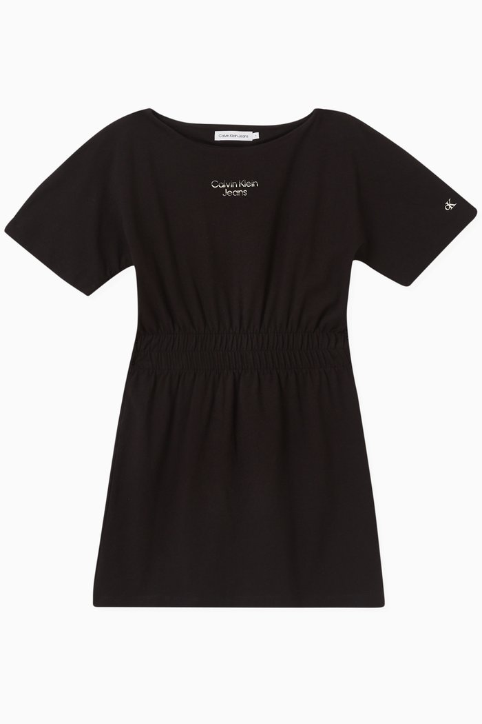 

Logo T-shirt Dress in Stretch Cotton-jersey, Black