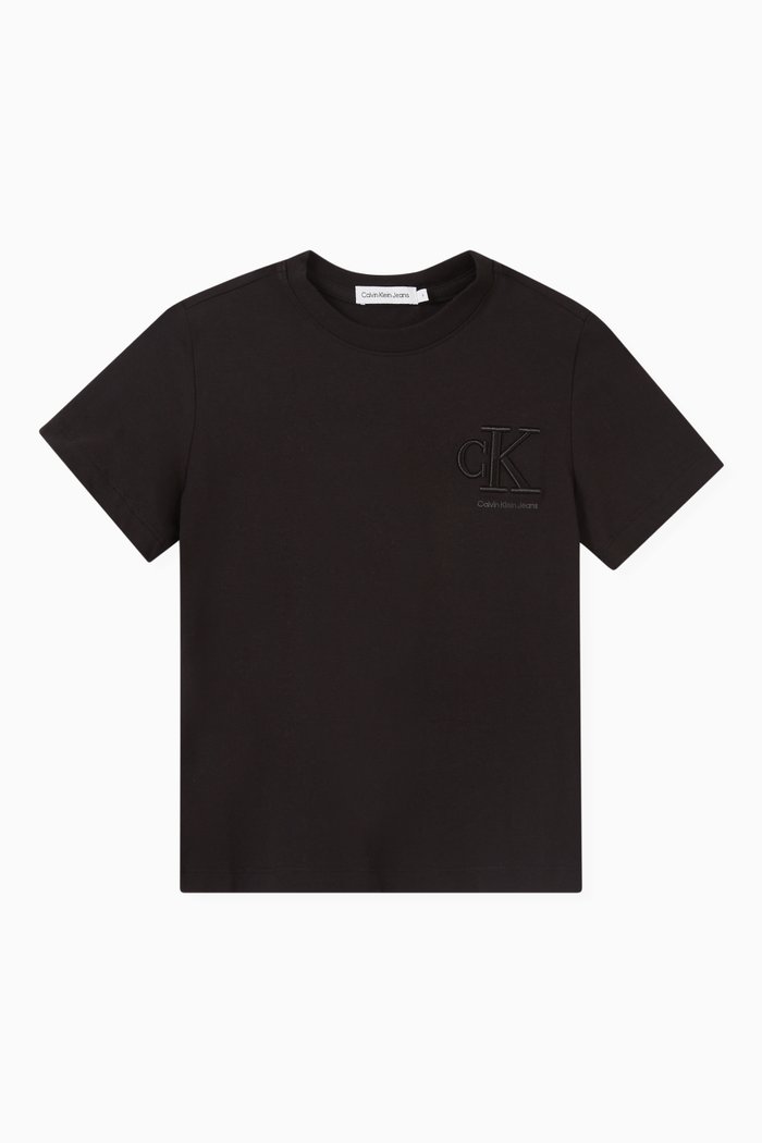 

Monogram-embroidered T-shirt in Cotton-jersey, Black