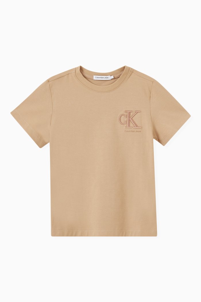 

Monogram-embroidered T-shirt in Cotton-jersey, Neutral