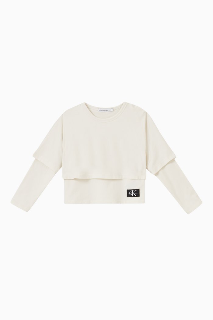 

Layered Logo T-shirt in Cotton, White