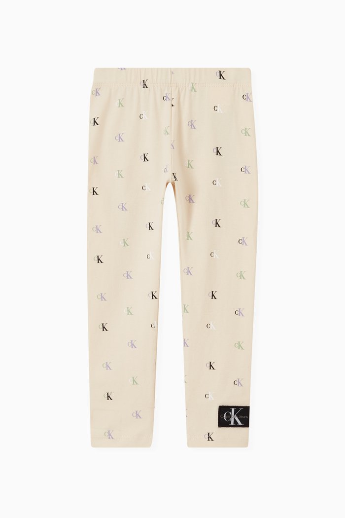 

Logo Leggings in Cotton-blend, Neutral