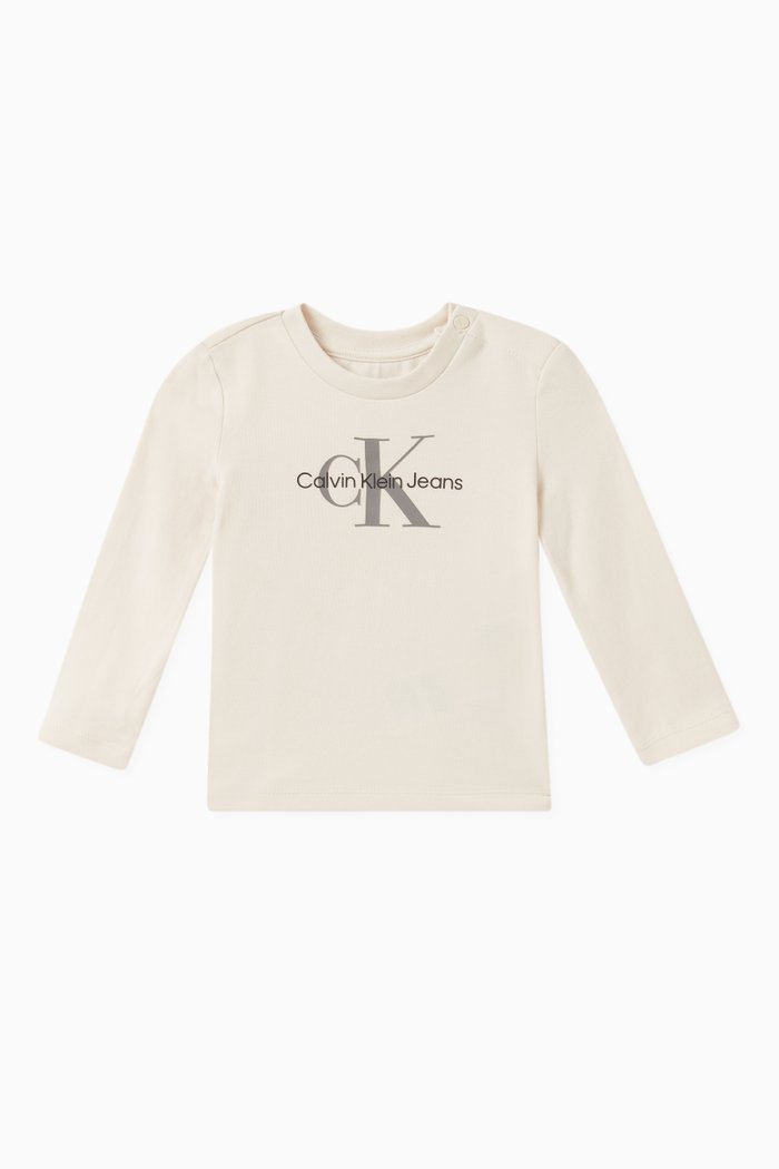 

Monogram-print T-shirt in Organic Cotton-jersey, Neutral