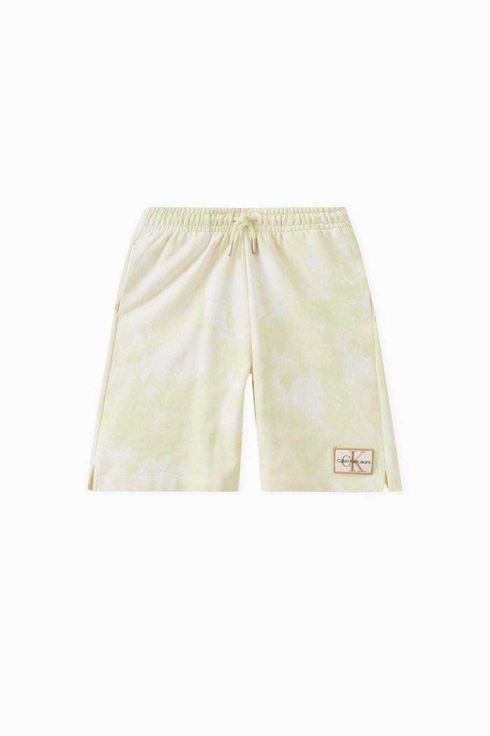 

Bleached Logo Shorts in Cotton Blend Jersey, Green