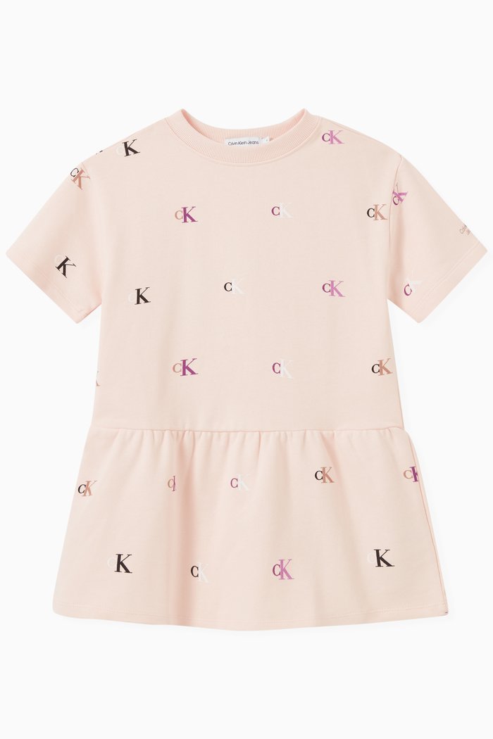 

Logo Dress in Cotton, Pink