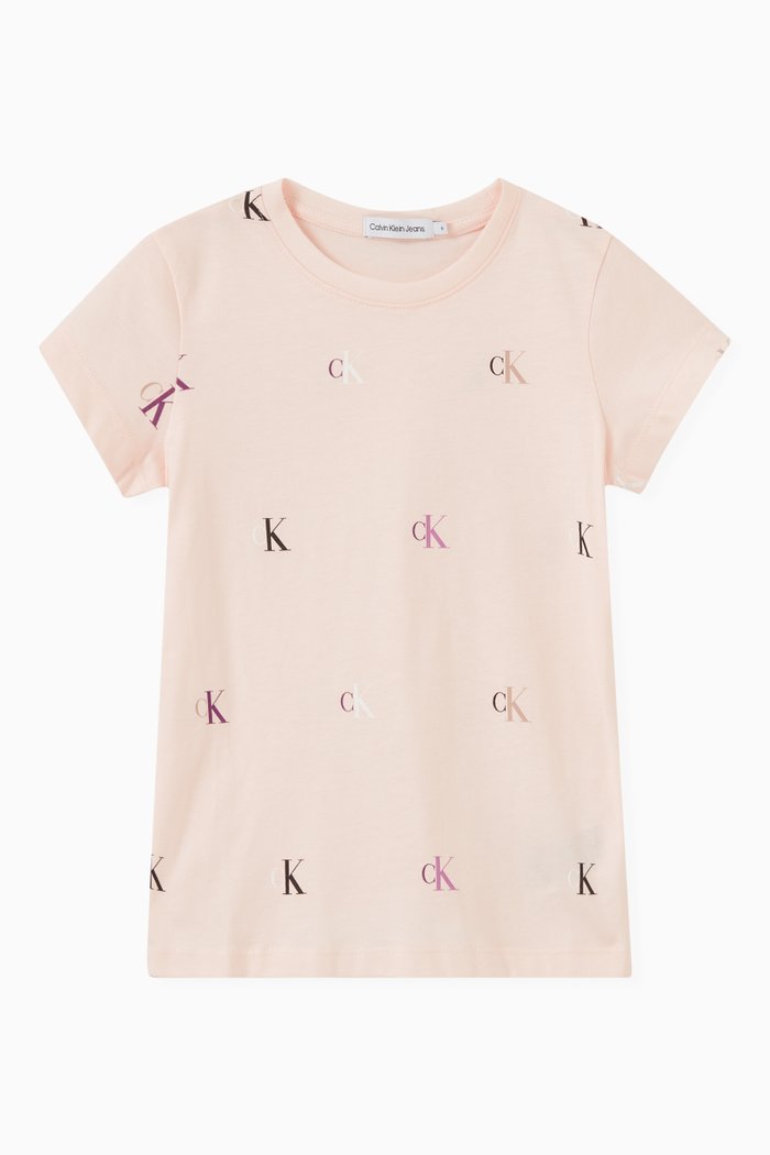 

All-over Monogram Slim-fit T-shirt in Organic Cotton-jersey, White