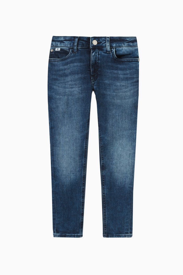 

Logo-patch Skinny-fit Jeans in Cotton Denim, Blue