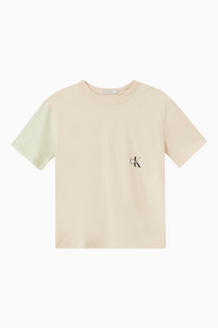 

Colour-block Monogram T-shirt in Cotton, Neutral