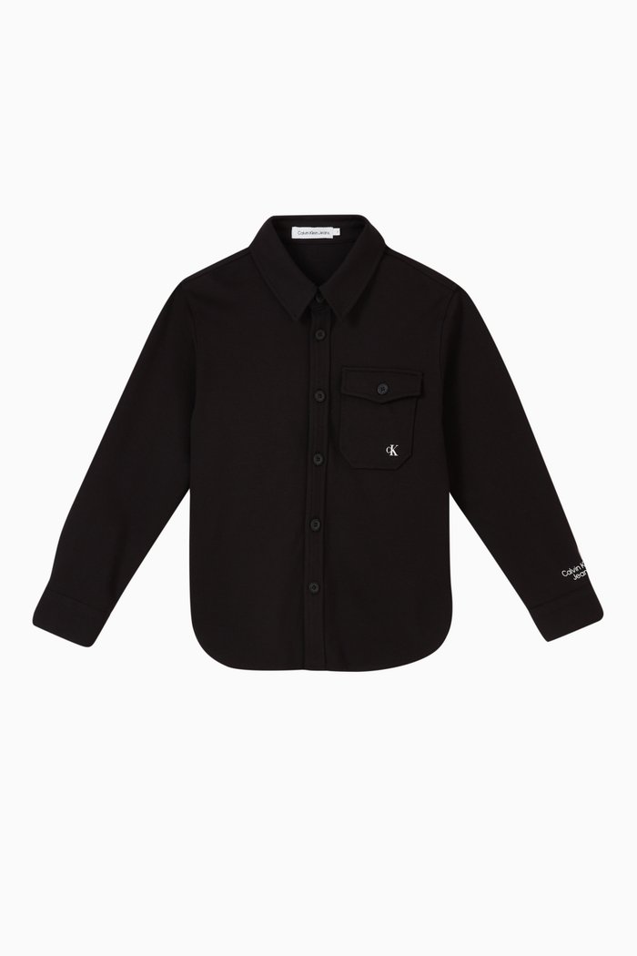 

Logo Punto Shirt in Viscose-blend, Black
