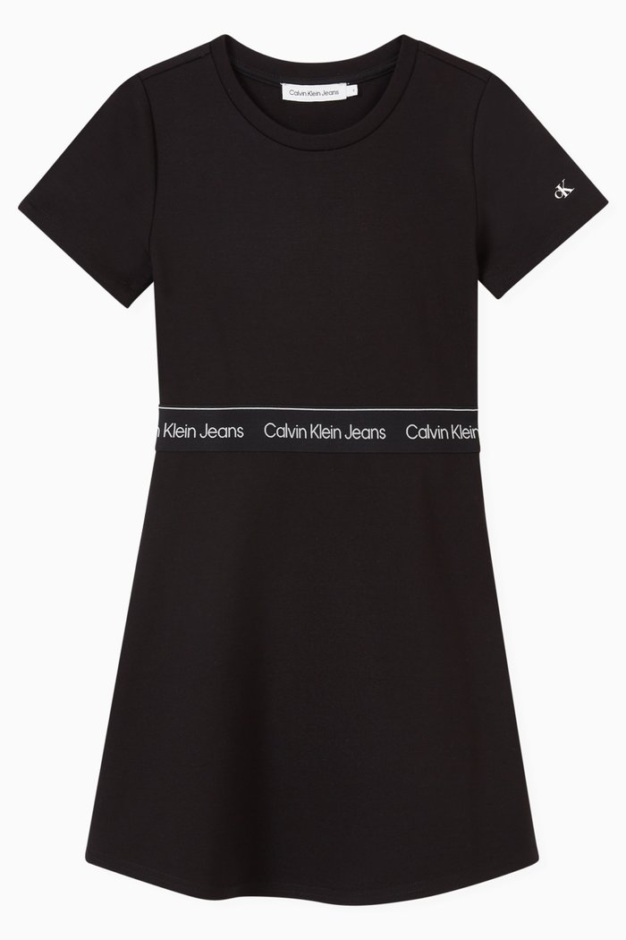 

Logo Tape Dress in Viscose-blend, Black