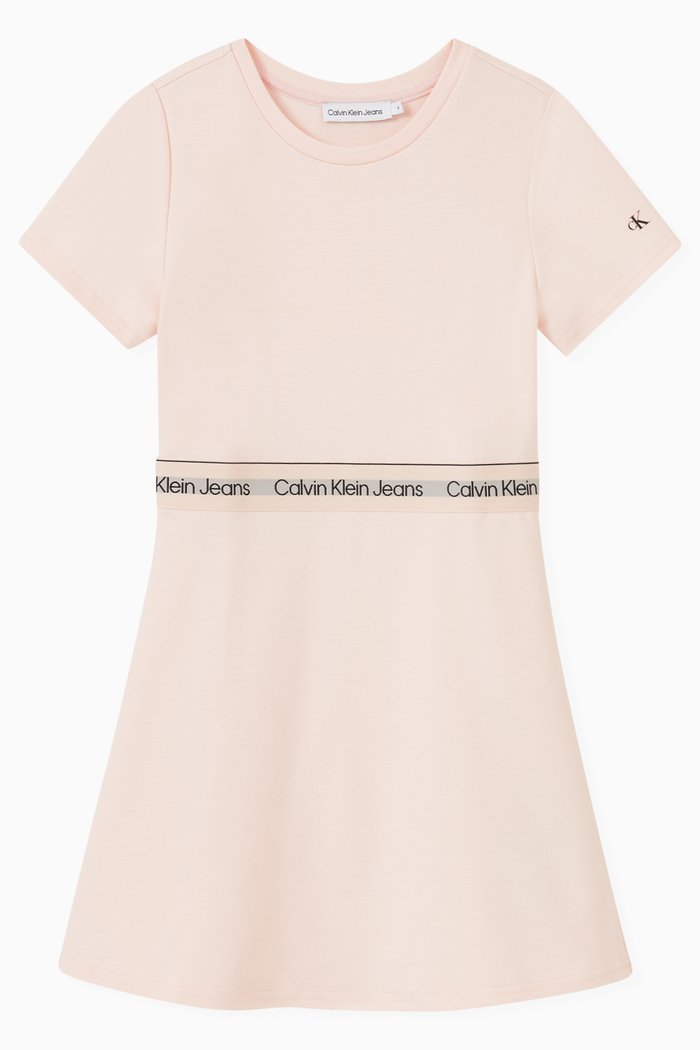 

Logo Tape Dress in Viscose-blend, Pink