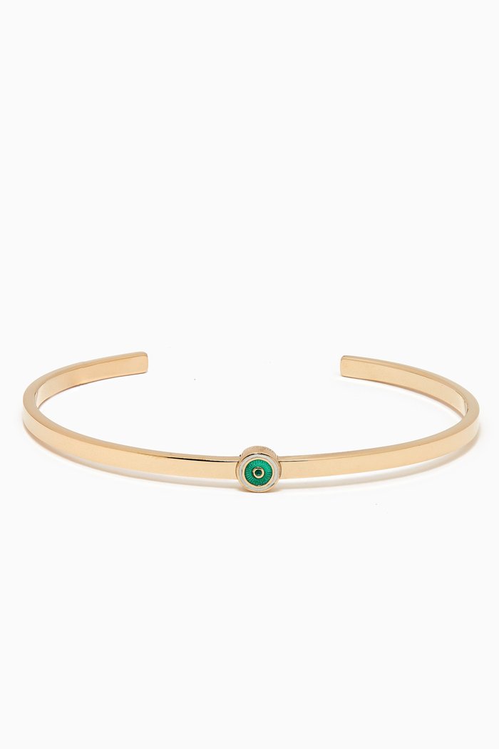 

Opus Chalcedony Cuff Bracelet in 14kt Gold Vermeil, Green