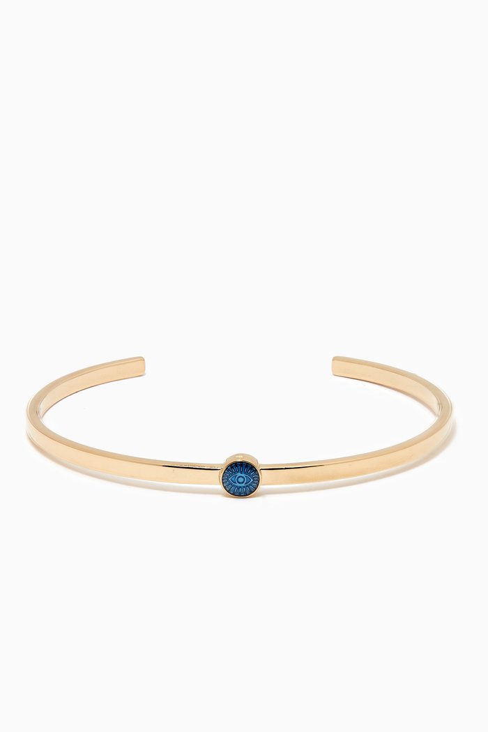 

Eye of Time Cuff Bracelet in 14kt Gold Vermeil, Blue