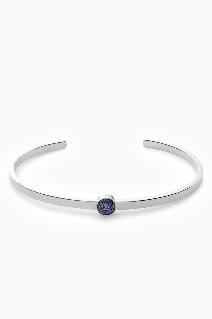 

Eye of Time Cuff Bracelet in Sterling Silver, Blue