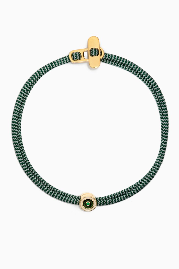 

Opus Chalcedony Metric Rope Bracelet in 14kt Gold Vermeil, Green