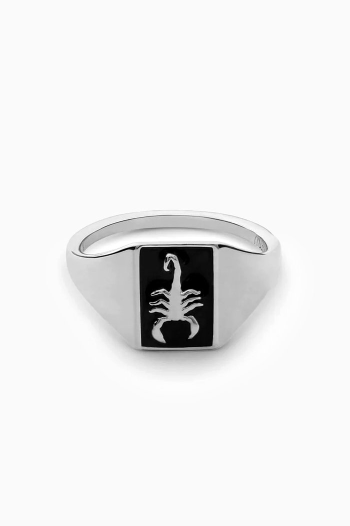 

Scorpius Ring in Sterling Silver, Black