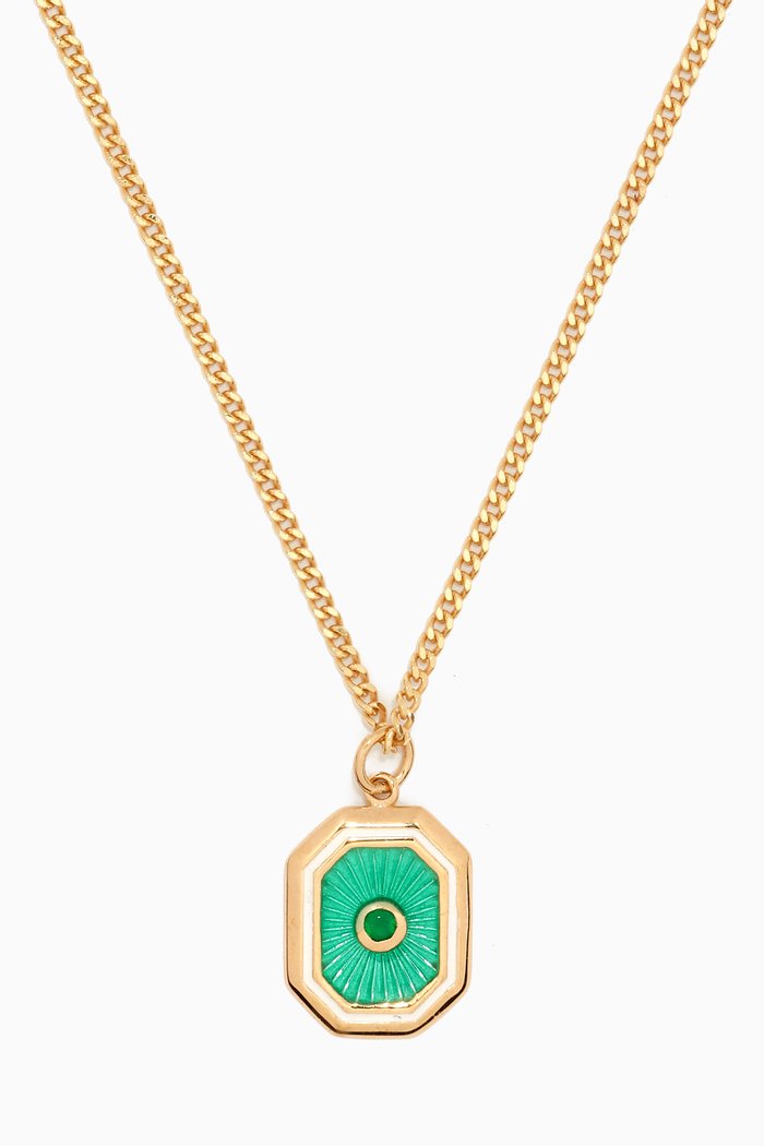 

Umbra Chalcedony Necklace in 14kt Gold Vermeil, Green