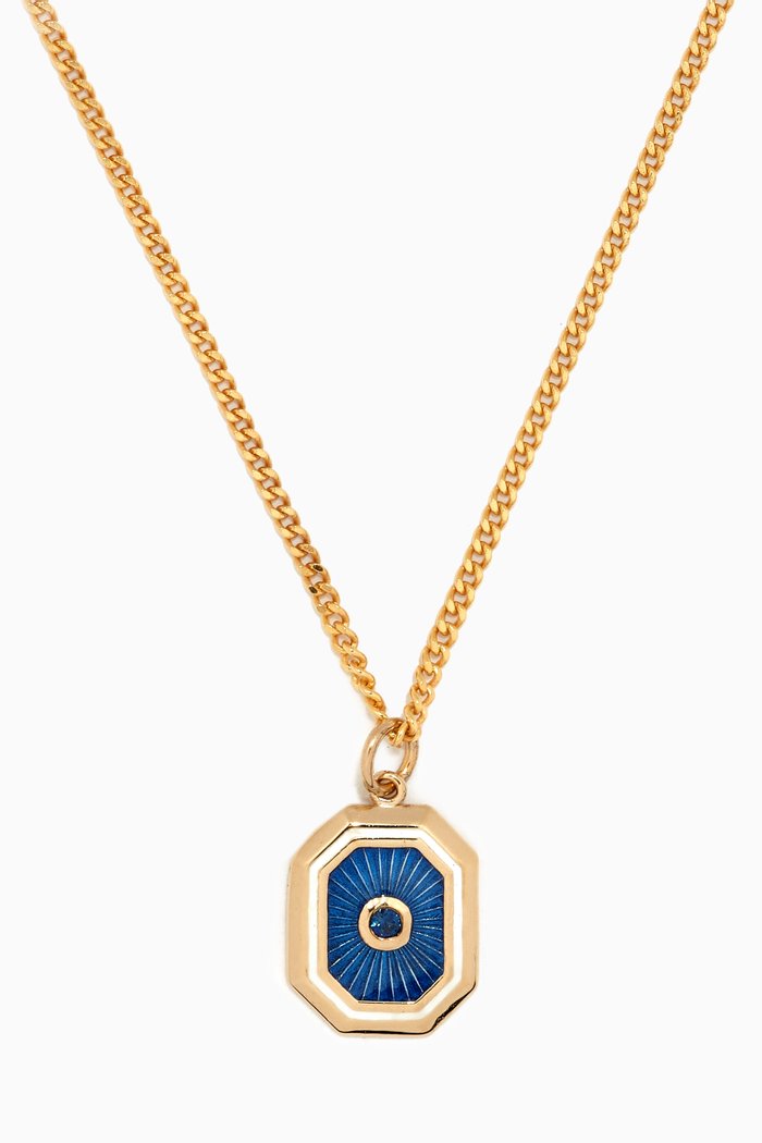 Umbra Sapphire Necklace in 14kt Gold Vermeil, Blue
