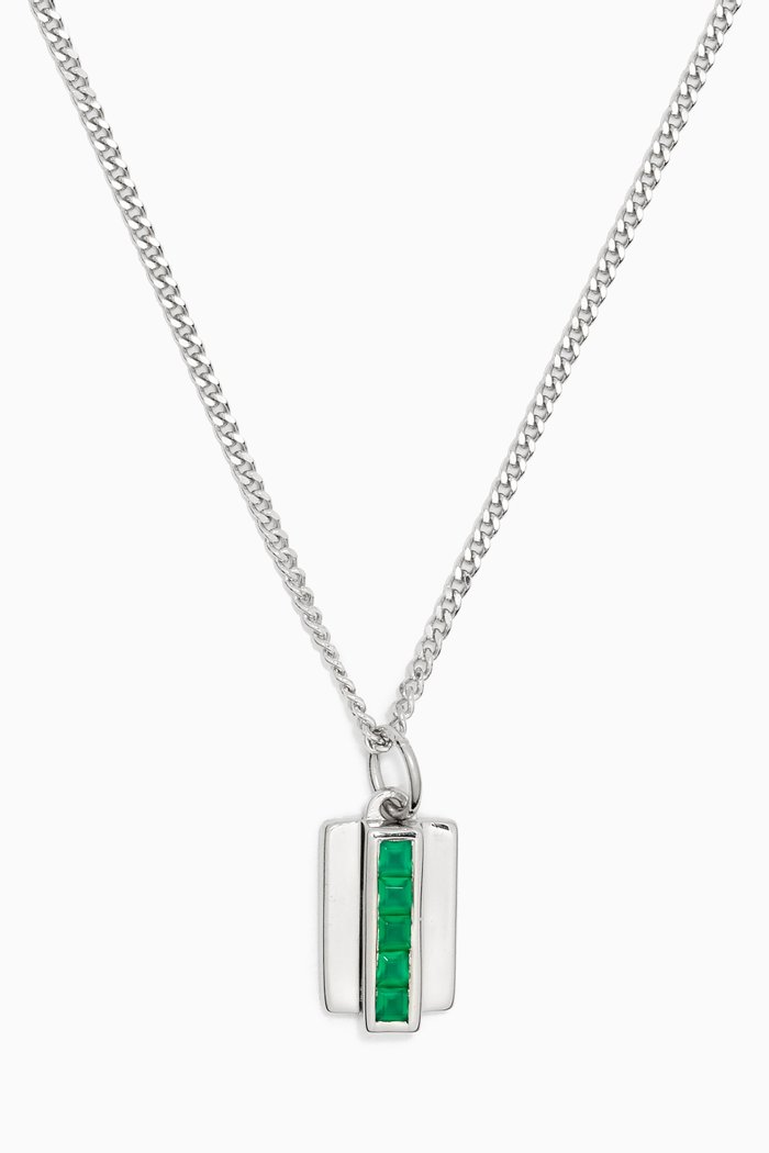 

Vertigo Agate Necklace in Sterling Silver, Green