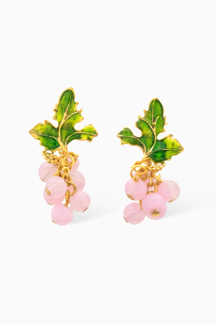 

Siena Earrings in 24kt Gold-Plated Bronze, Pink