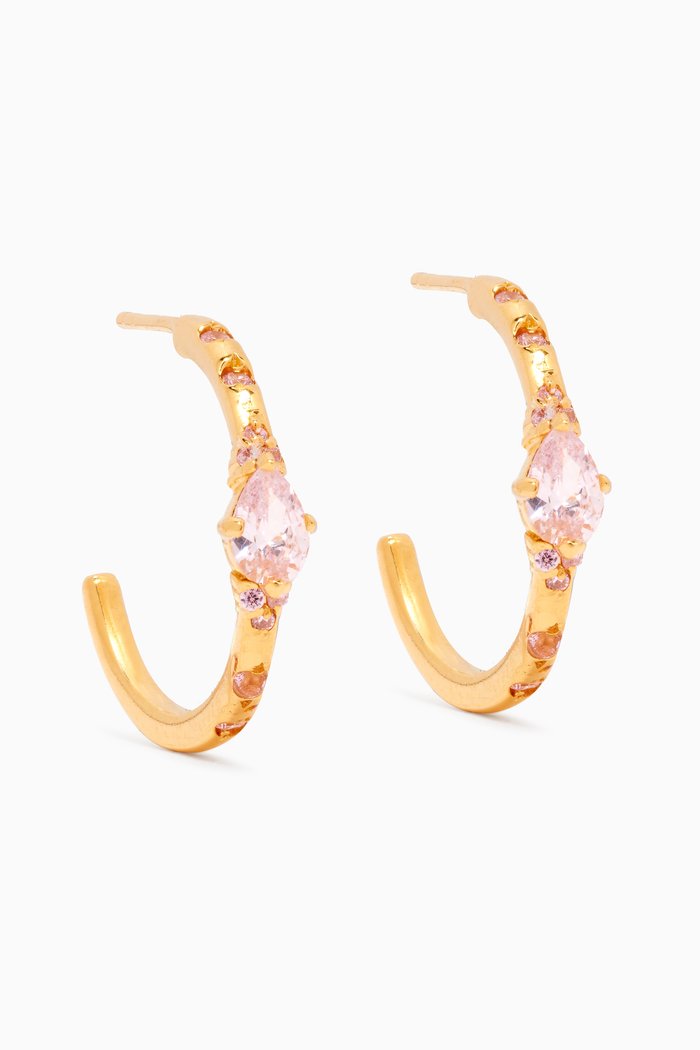 

Sardegna Hoop Earrings in 24kt Gold-plated Bronze, Pink