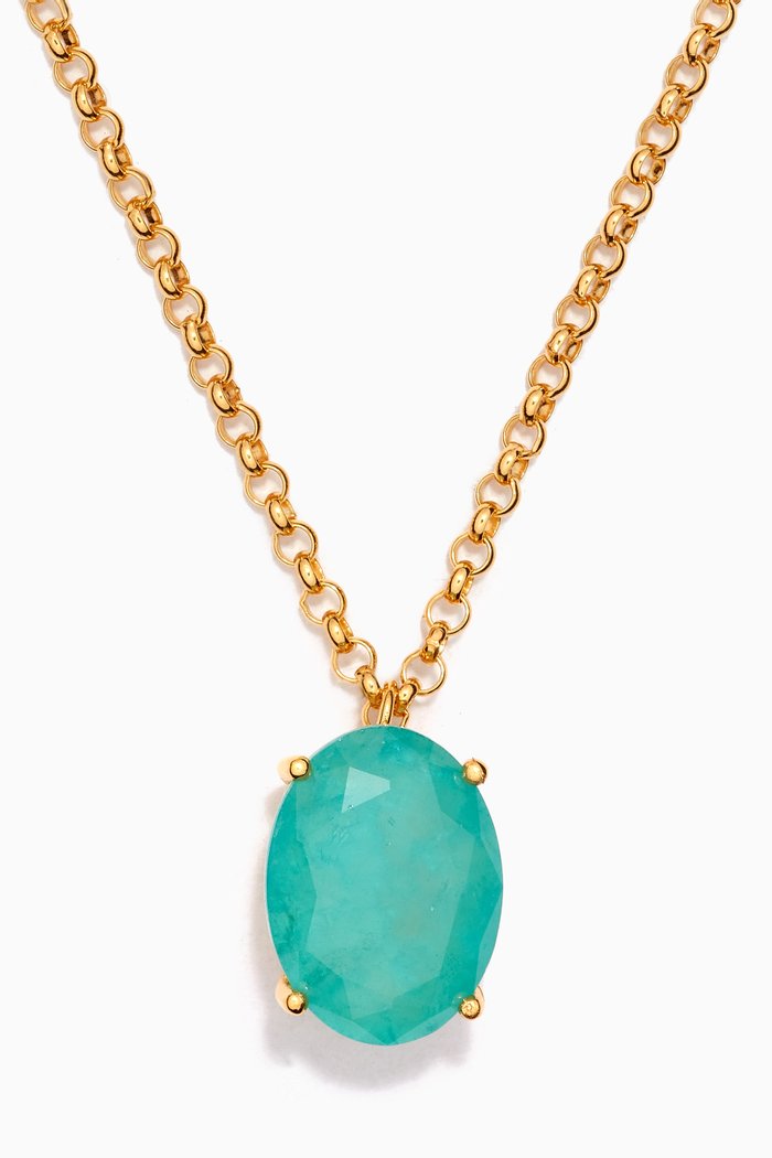 

Kate Chain Necklace in 24kt Gold-plated Bronze, Blue