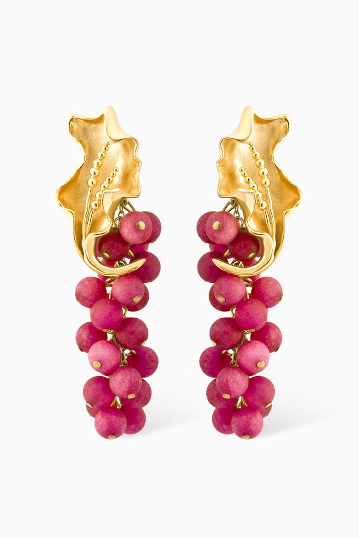 

Franca Earrings in 24kt Gold-plated Bronze, Pink