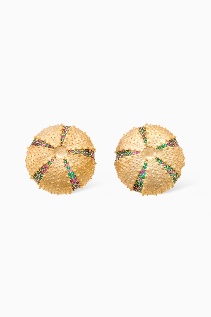 

Amalfi Stud Earrings in 24kt Gold-plated Bronze, Multicolour