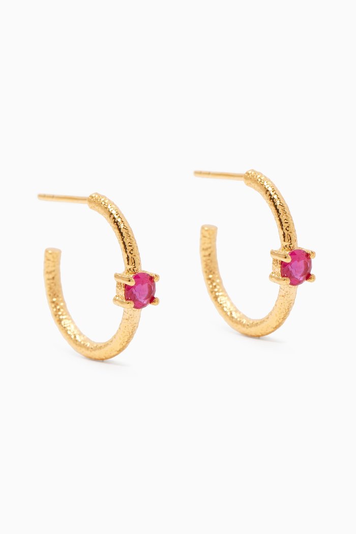 

Benedetta Hoops in 24kt Gold-plated Bronze, Pink