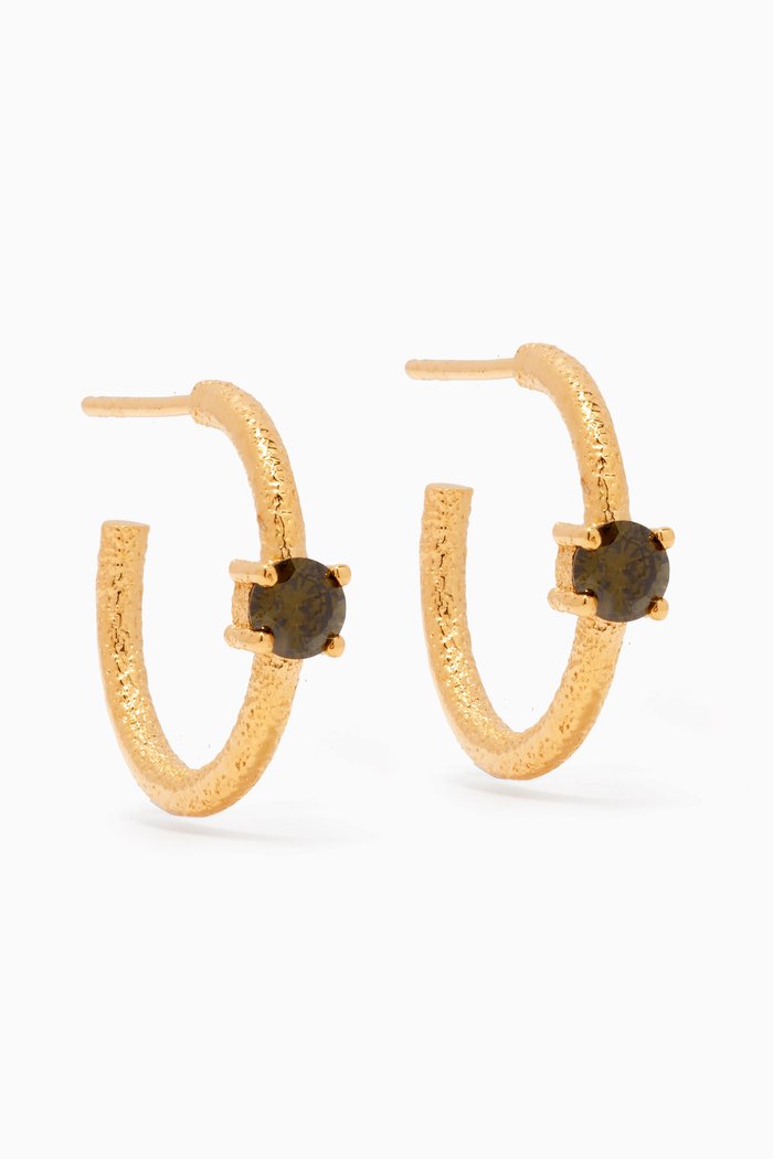 

Bendetta Hoops in 24kt Gold-plated Bronze, Green