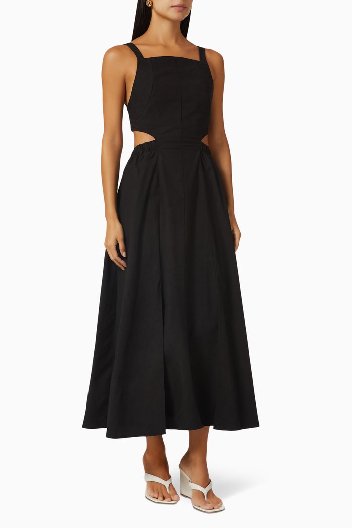 

Blair Midi Dress in Cotton Blend, Black