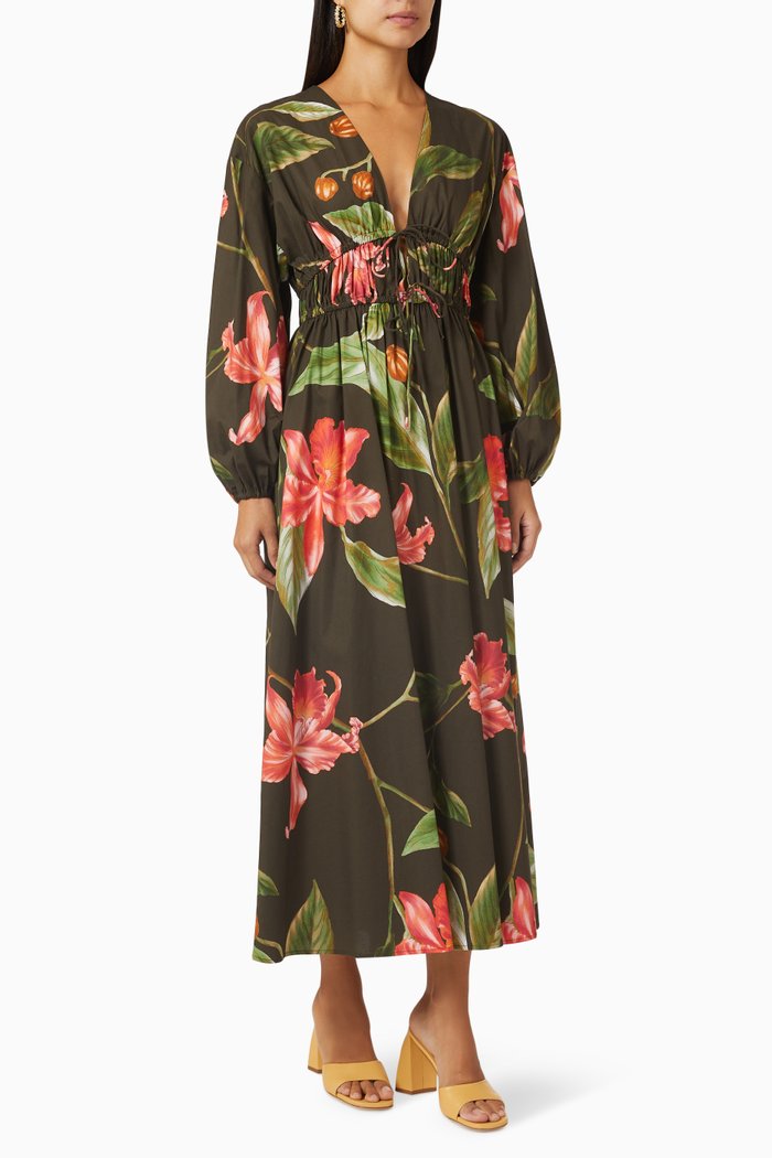 

Alaya Midi Dress in Cotton Poplin, Black