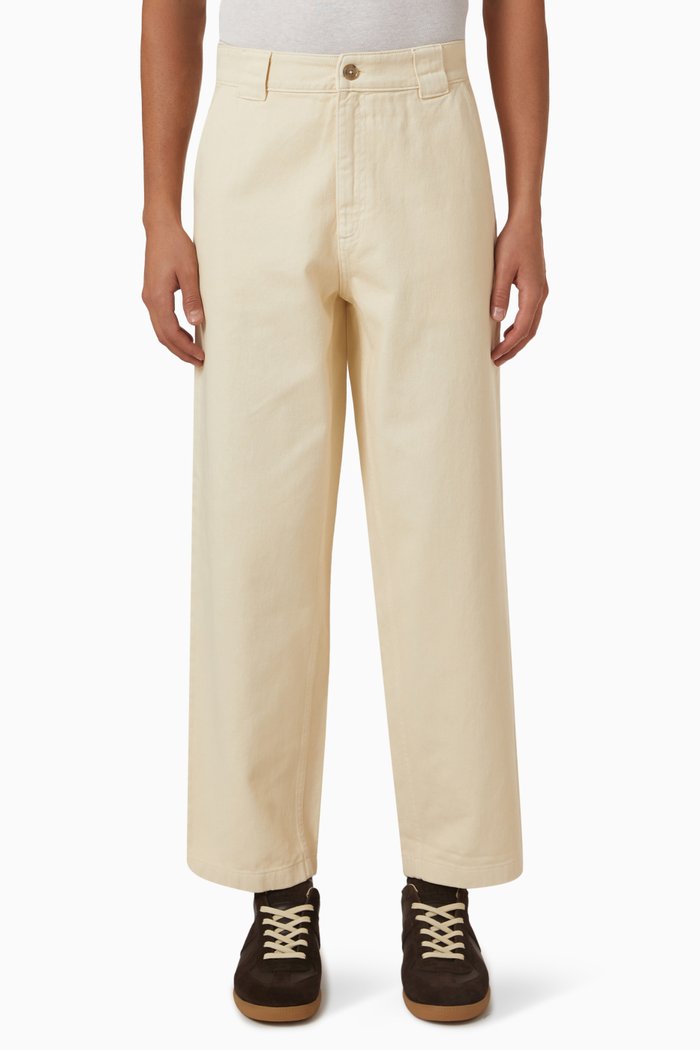 

Straight-fit Chinos in Organic Cotton Twill, Neutral
