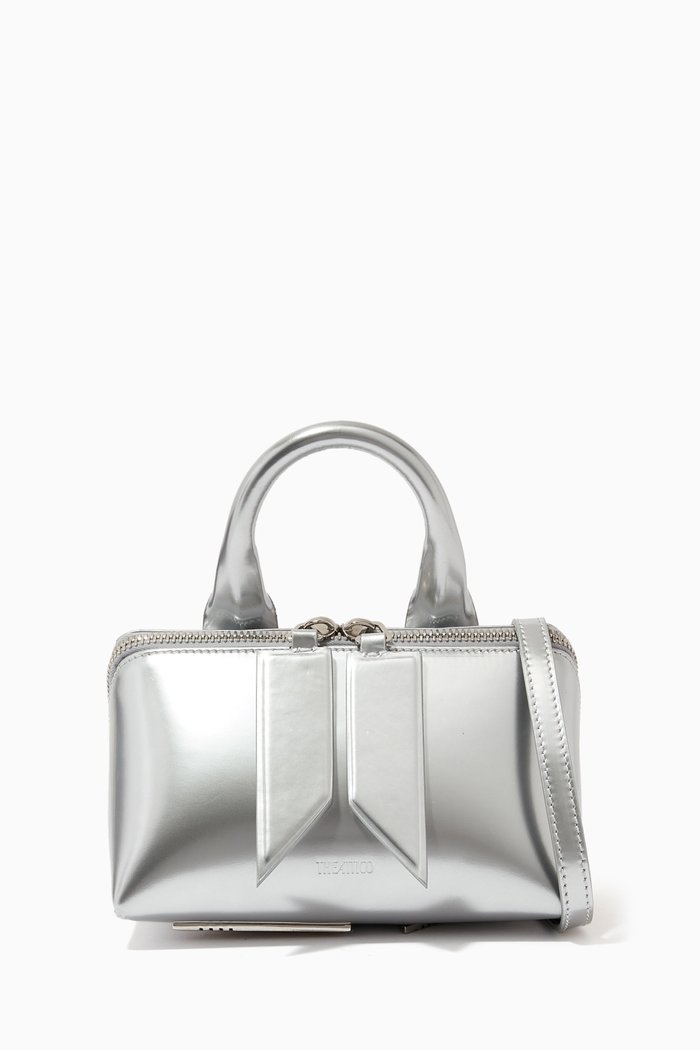 

Mini Friday Top-handle Bag in Leather, Silver