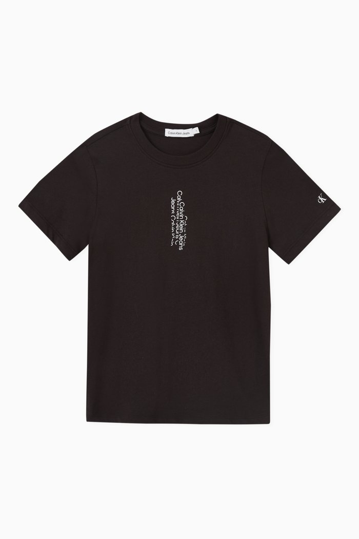 

Repeated Logo-print T-shirt in Organic Cotton-jersey, Black