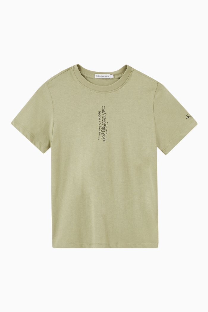 

Repeated Logo-print T-shirt in Organic Cotton, Green