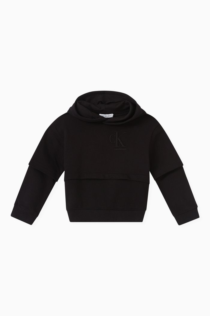 

Logo Layered Sweatshirt in Cotton, Black