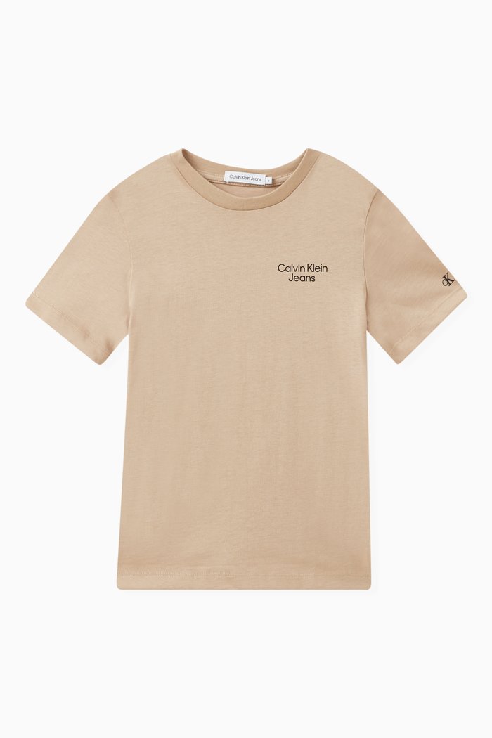 

CKJ Stacked Logo T-shirt in Organic Cotton-jersey, Neutral