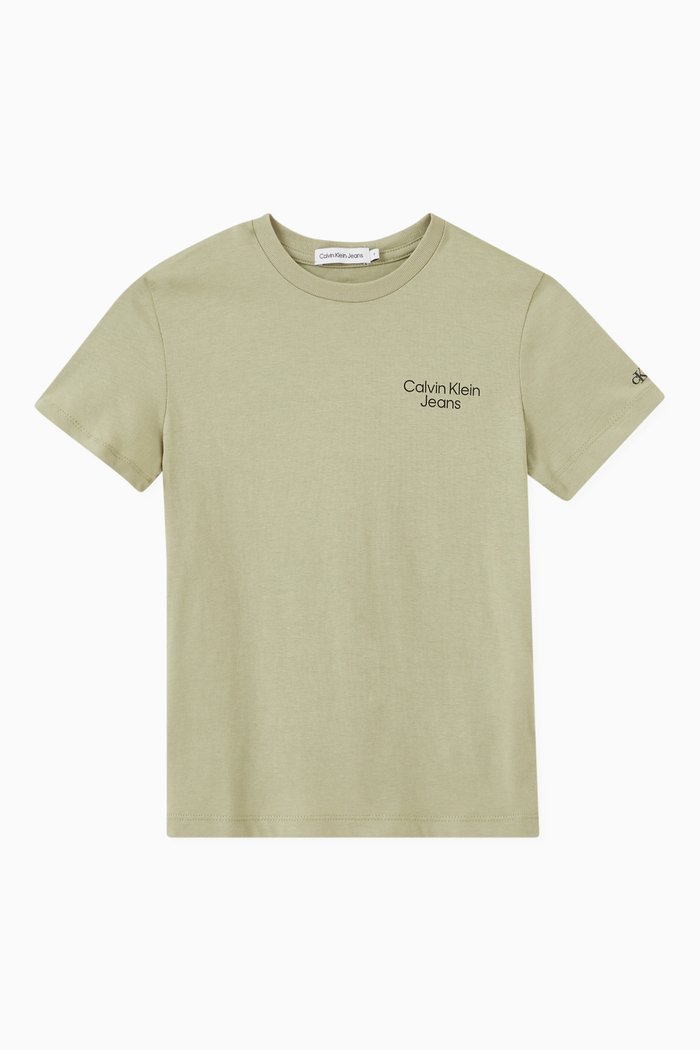 

CKJ Stacked Logo T-shirt in Organic Cotton-jersey, Green