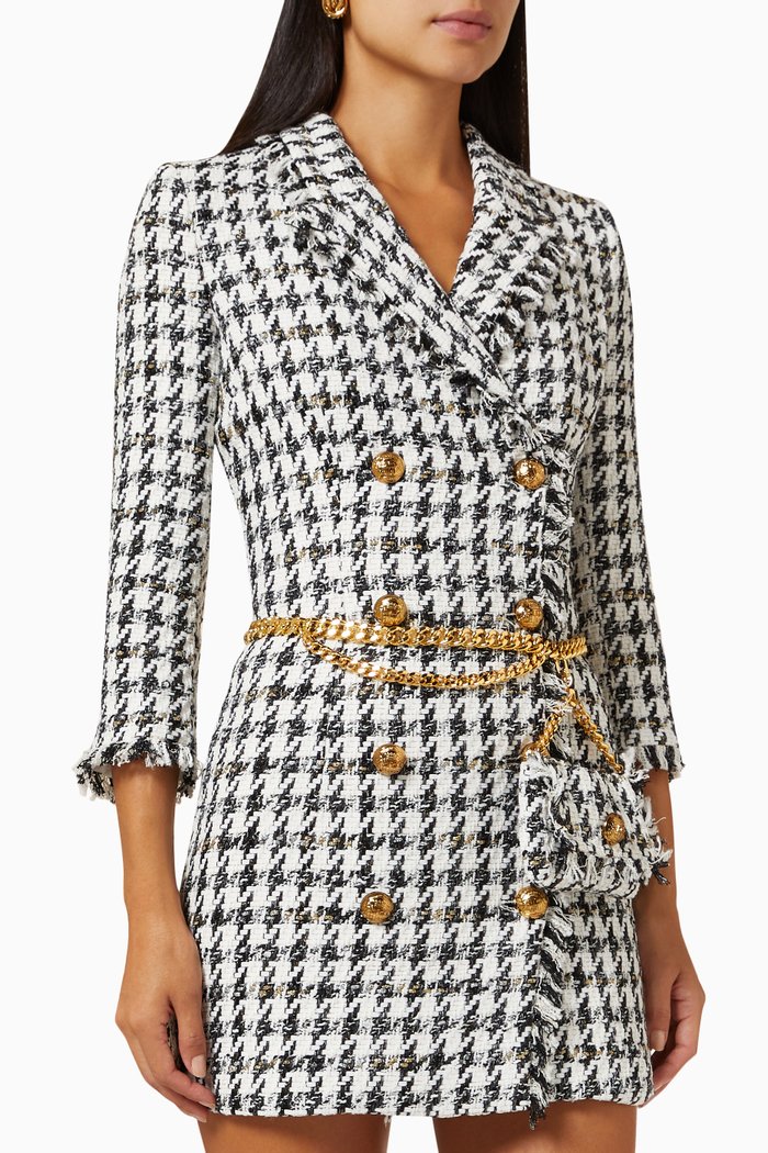 

Double-breasted Coat Dress in Cotton-blend, White