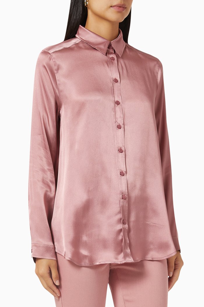 

Dimora Shirt in Silk-satin, Pink