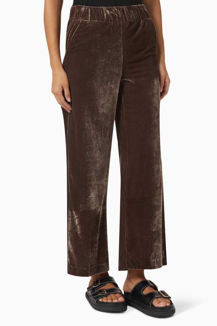 

Straight-fit Pants in Velvet Corduroy, Brown