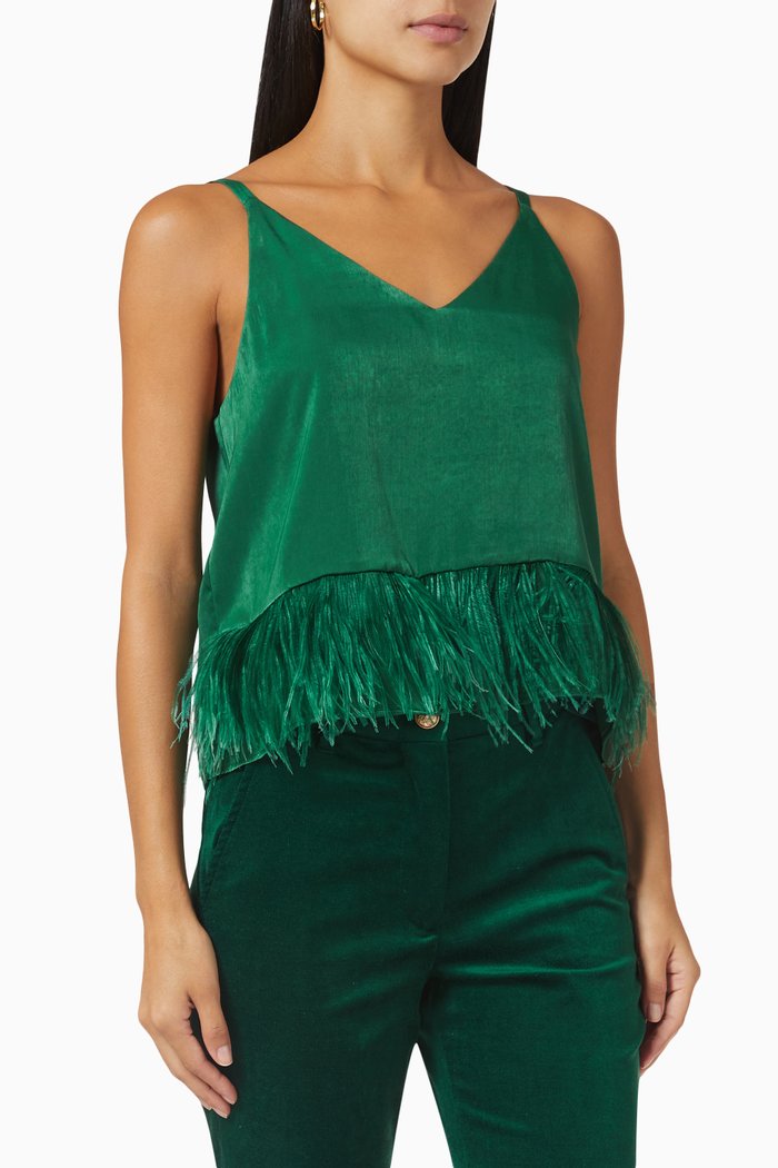 

Noceto Feather Top in Satin, Green