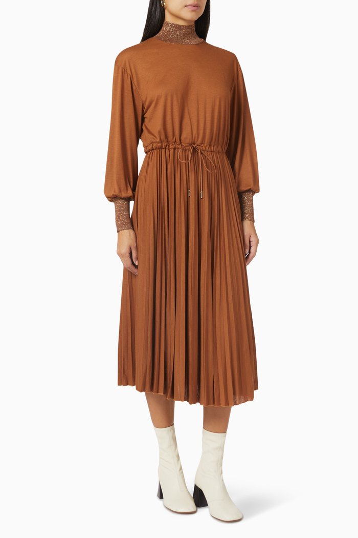 

Burda Midi Dress in Jersey, Brown