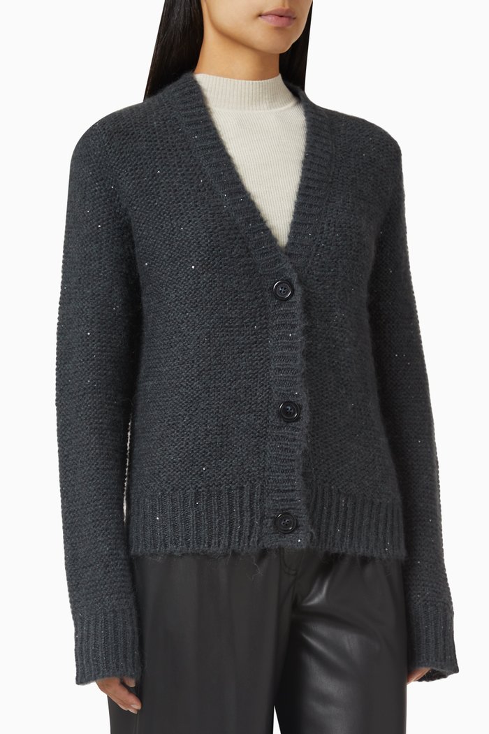 

Anagni Cardigan in Sequin Knit, Grey