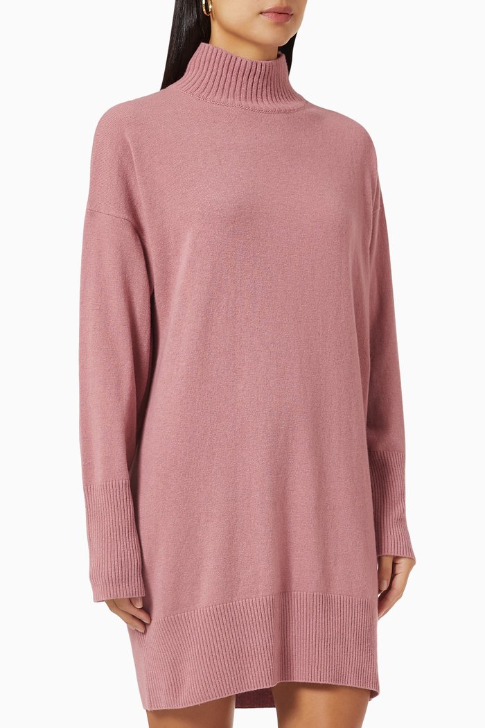 

Sanremo Knitted Mini Dress in Cashmere-wool Blend, Pink