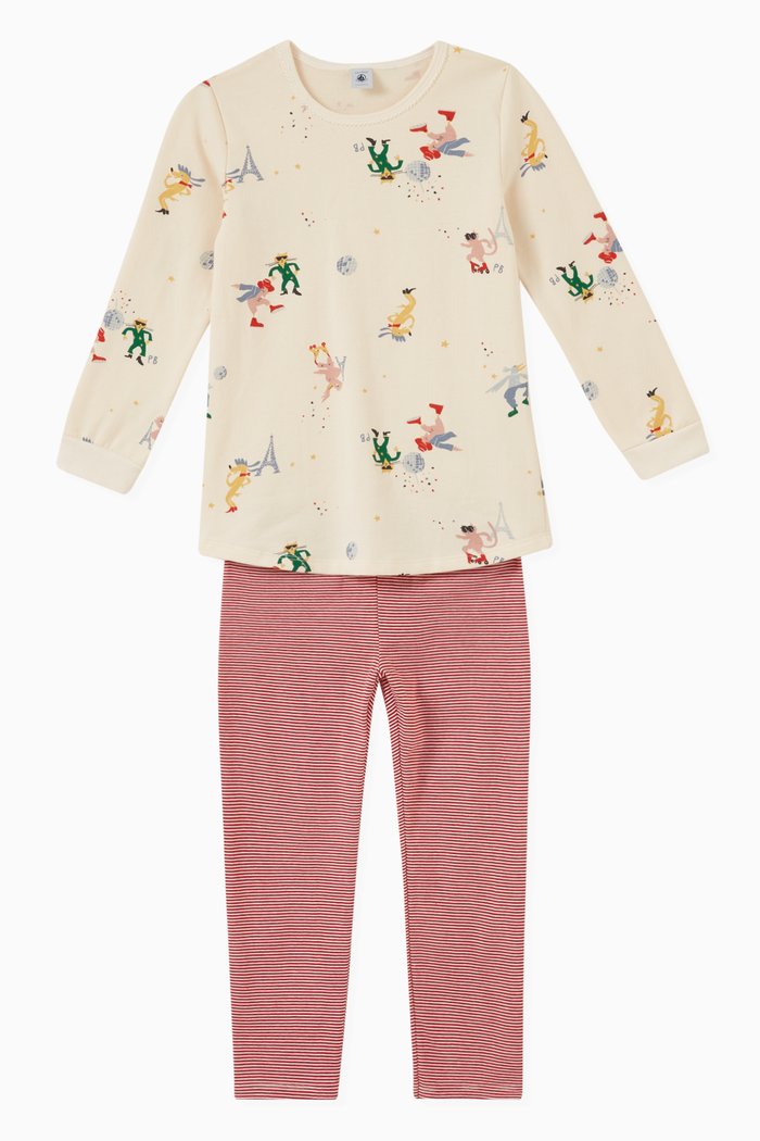 

Striped Pyjama Set in Cotton, Multicolour