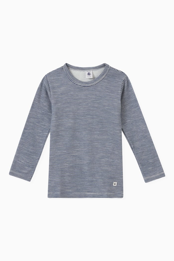 

Striped T-shirt in Cotton, Blue
