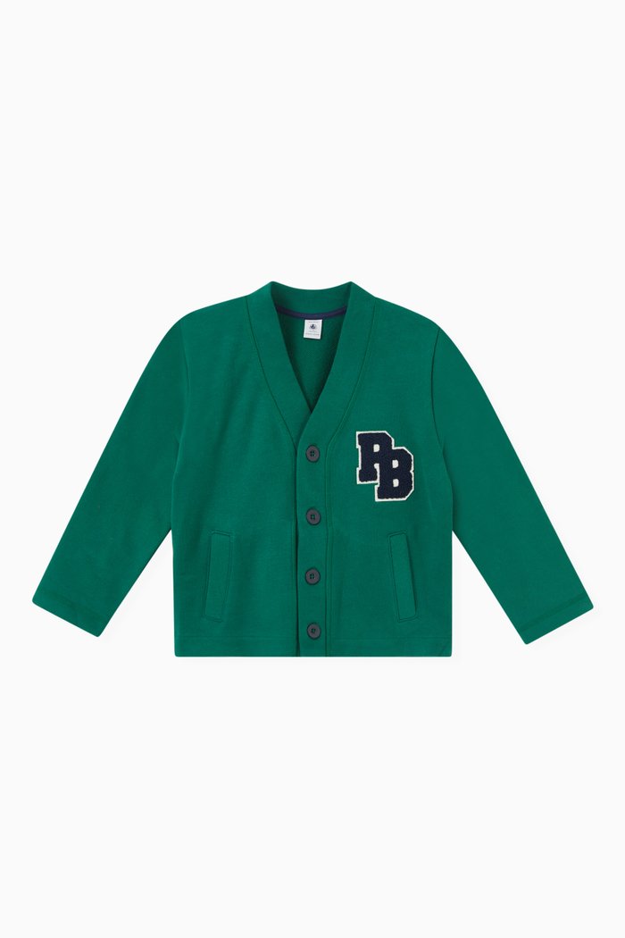 

Logo Cardigan in Cotton, Green