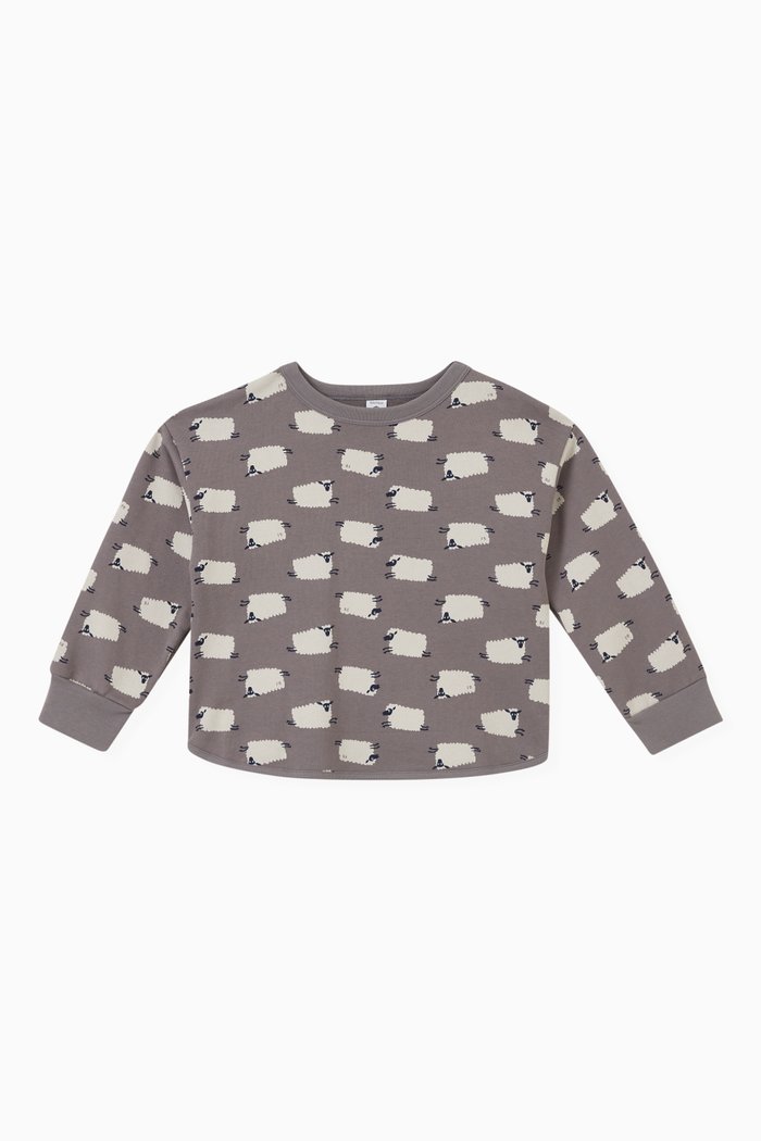 

Sheep-print Sweatshirt in Cotton, Grey